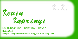 kevin kaprinyi business card